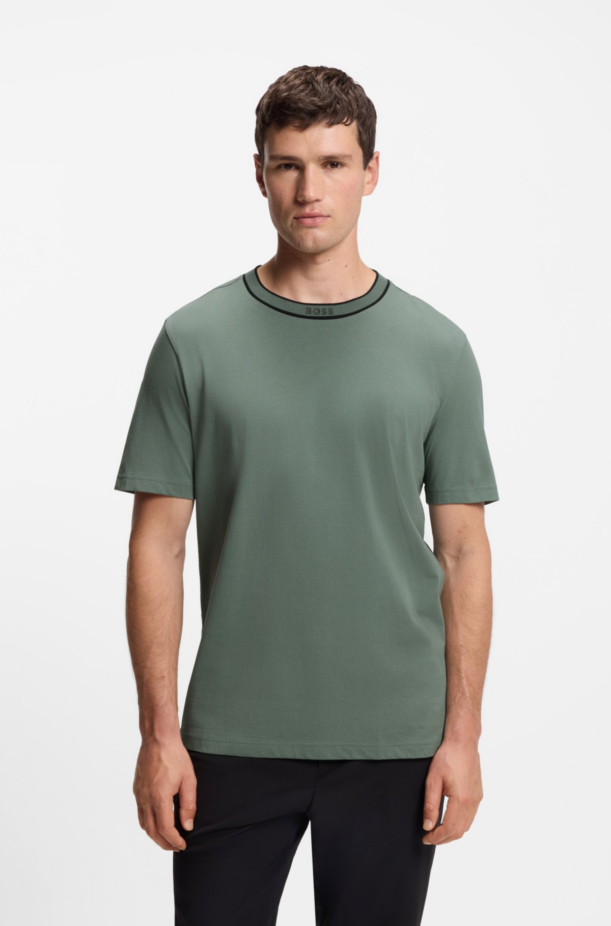 Camiseta de algodón con logo cuello redondo