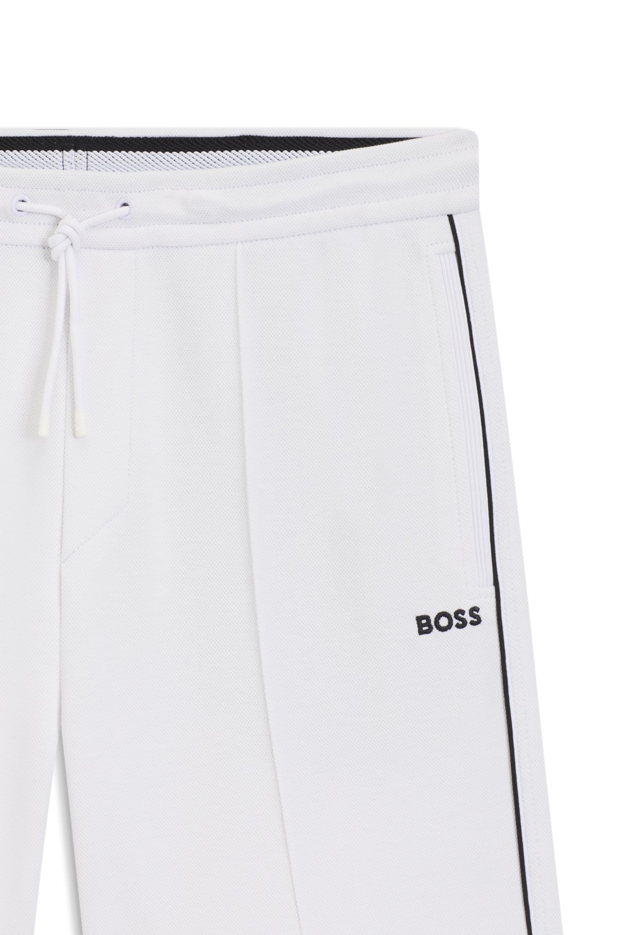 Pantalones cortos con detalles de costura en mezcla de algodón