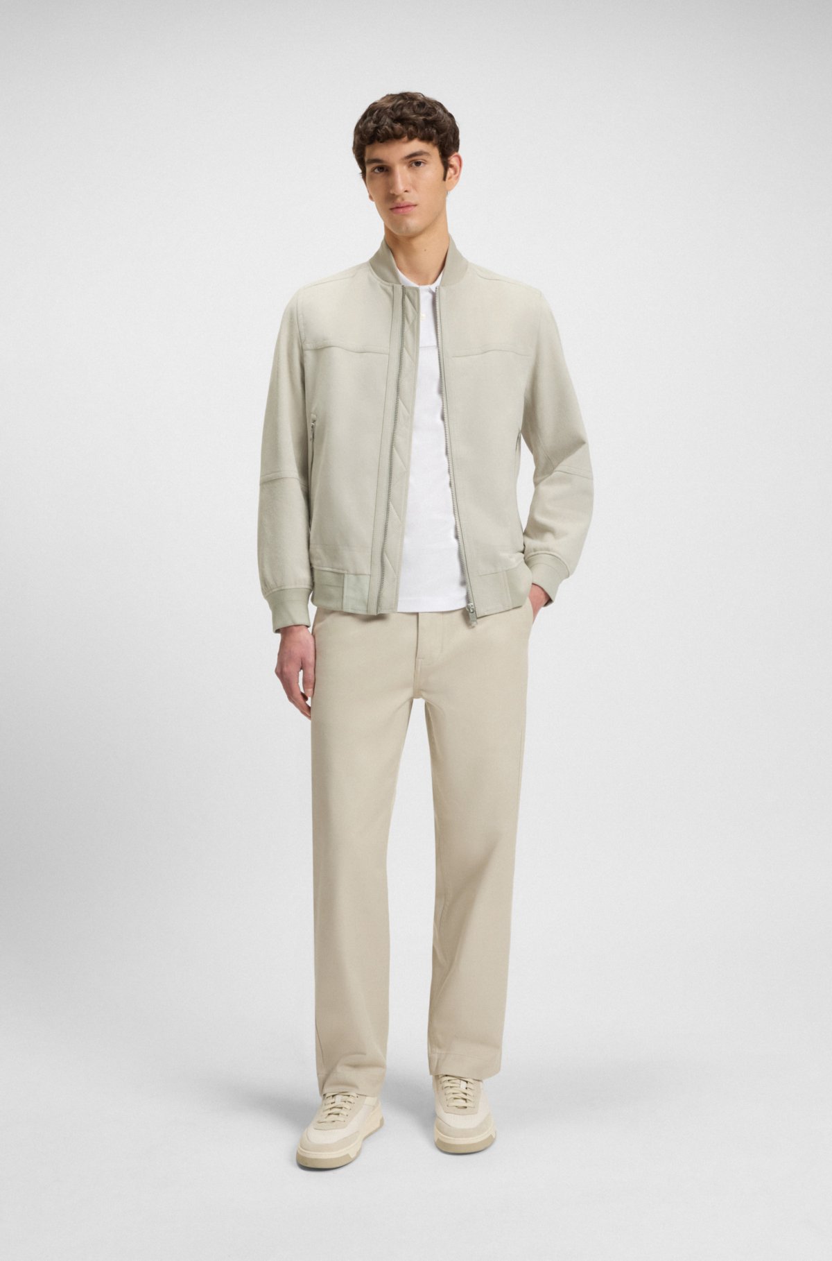 Chaqueta de ante con corte regular