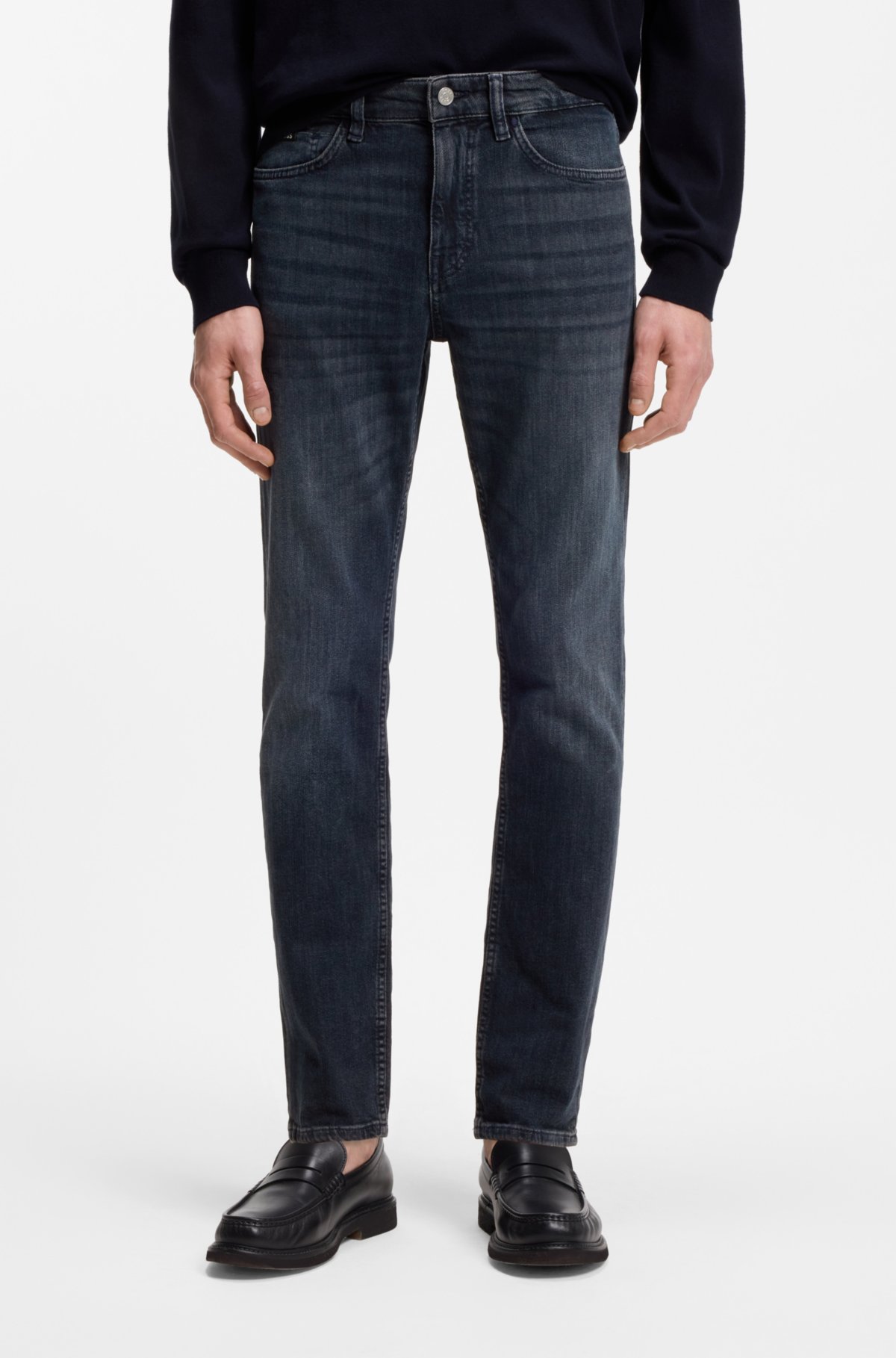 Pantalones vaqueros ajustados de Delaware en denim azul con elasticidad mecánica