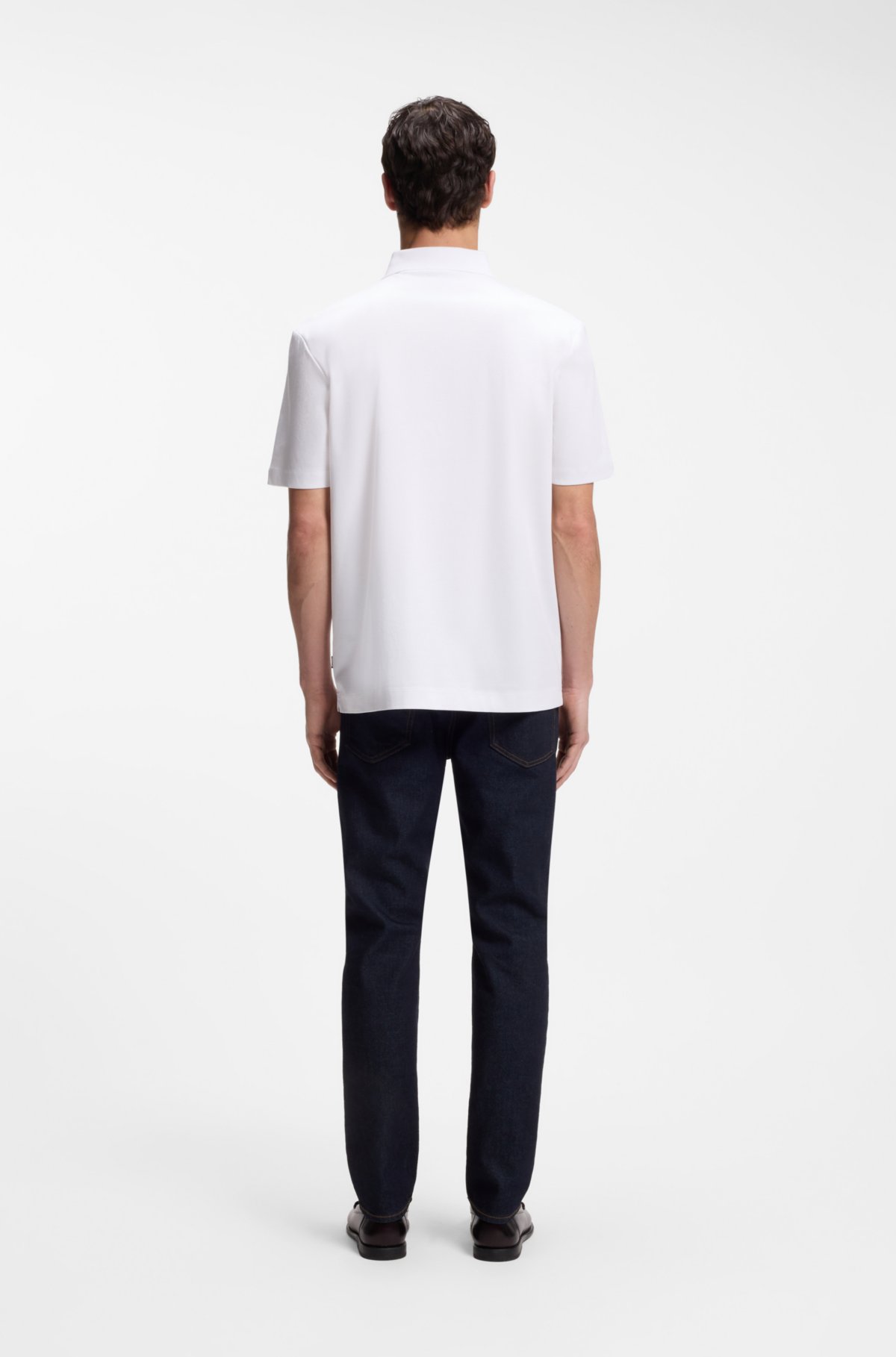 Camiseta de piqué de algodón mercerizado con monograma Double B