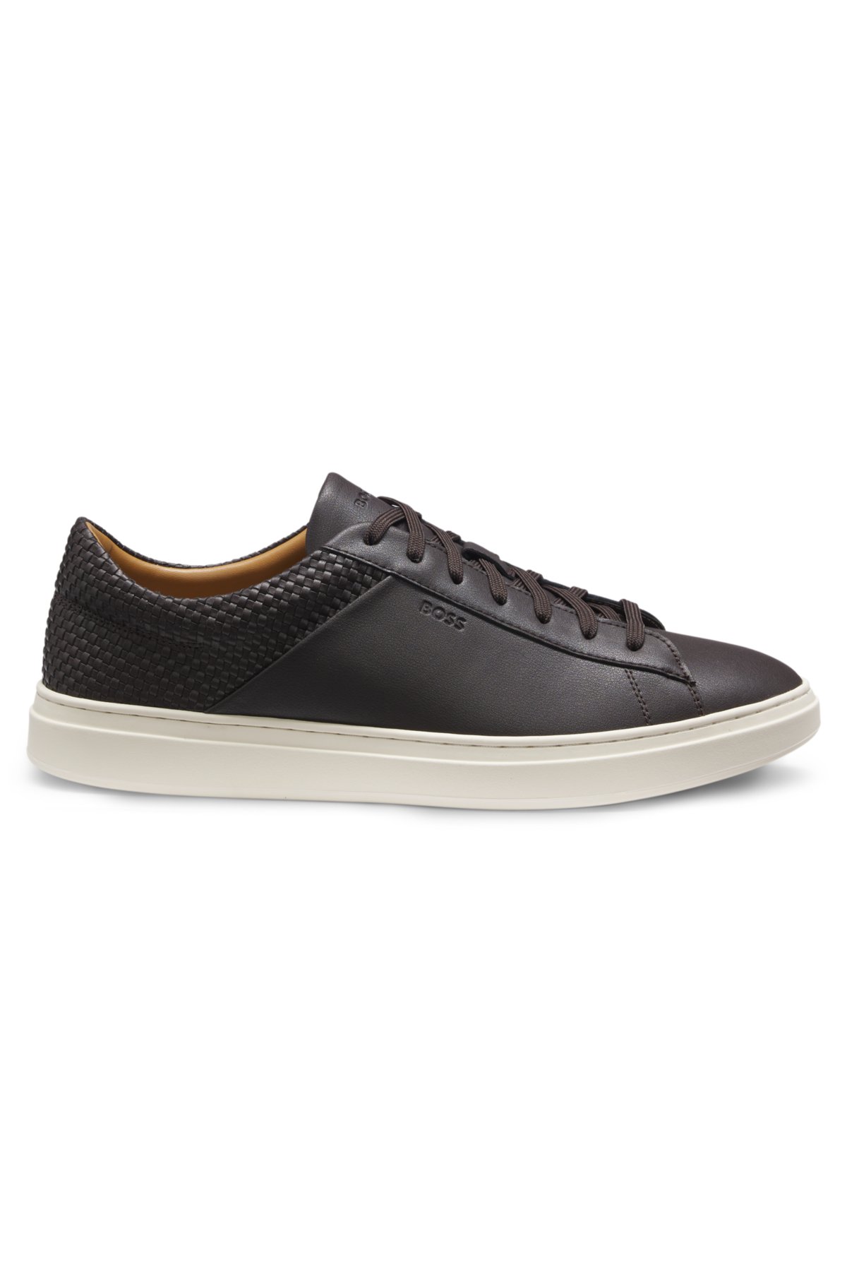 Zapatillas bajas con efectos tejidos y envejecidos