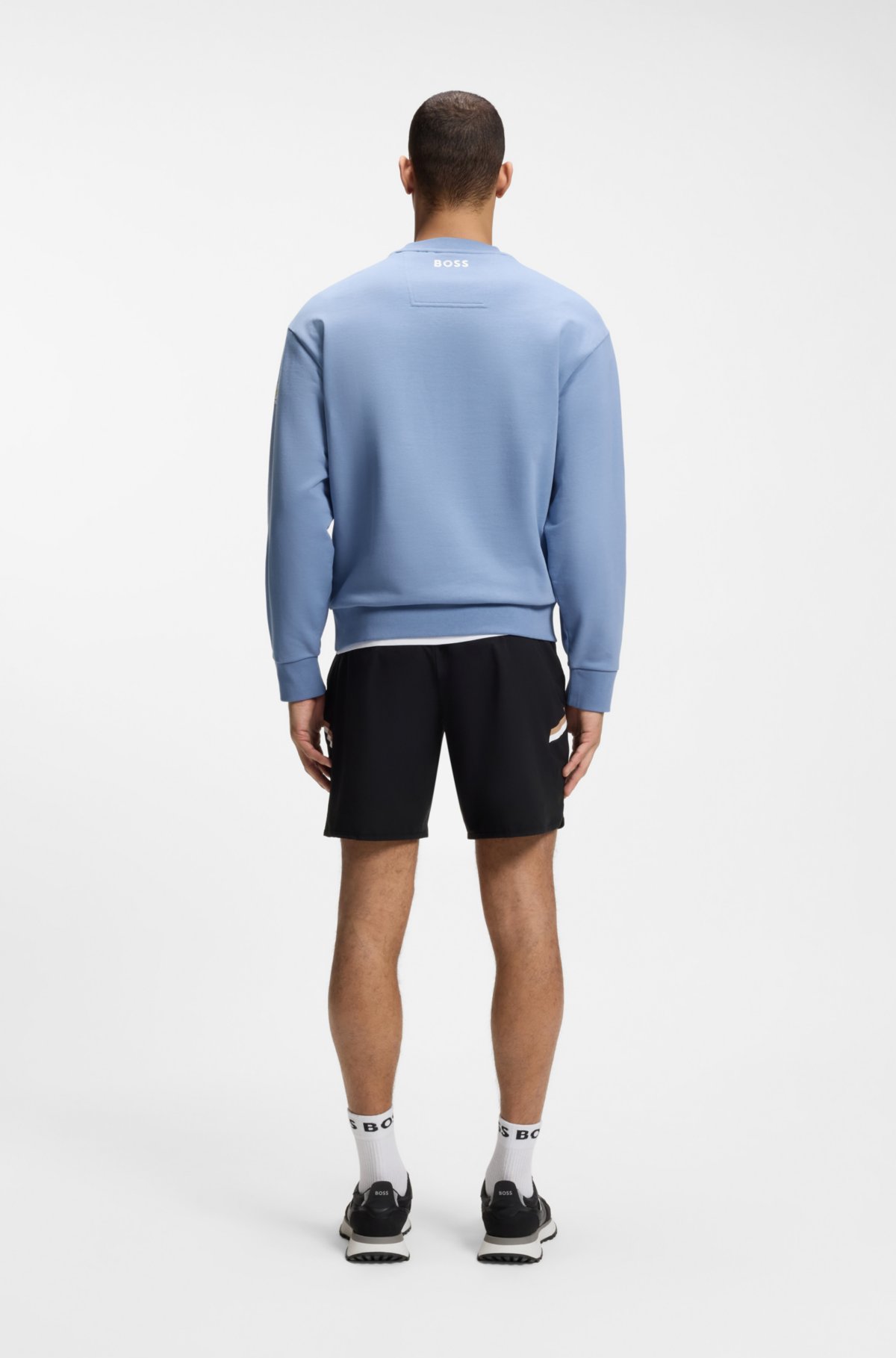 Sudadera de algodón y terciopelo con arte de tenis