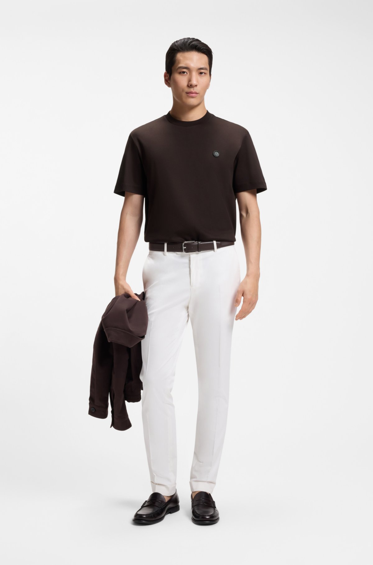 Camiseta de algodón mercerizado con monograma Double B