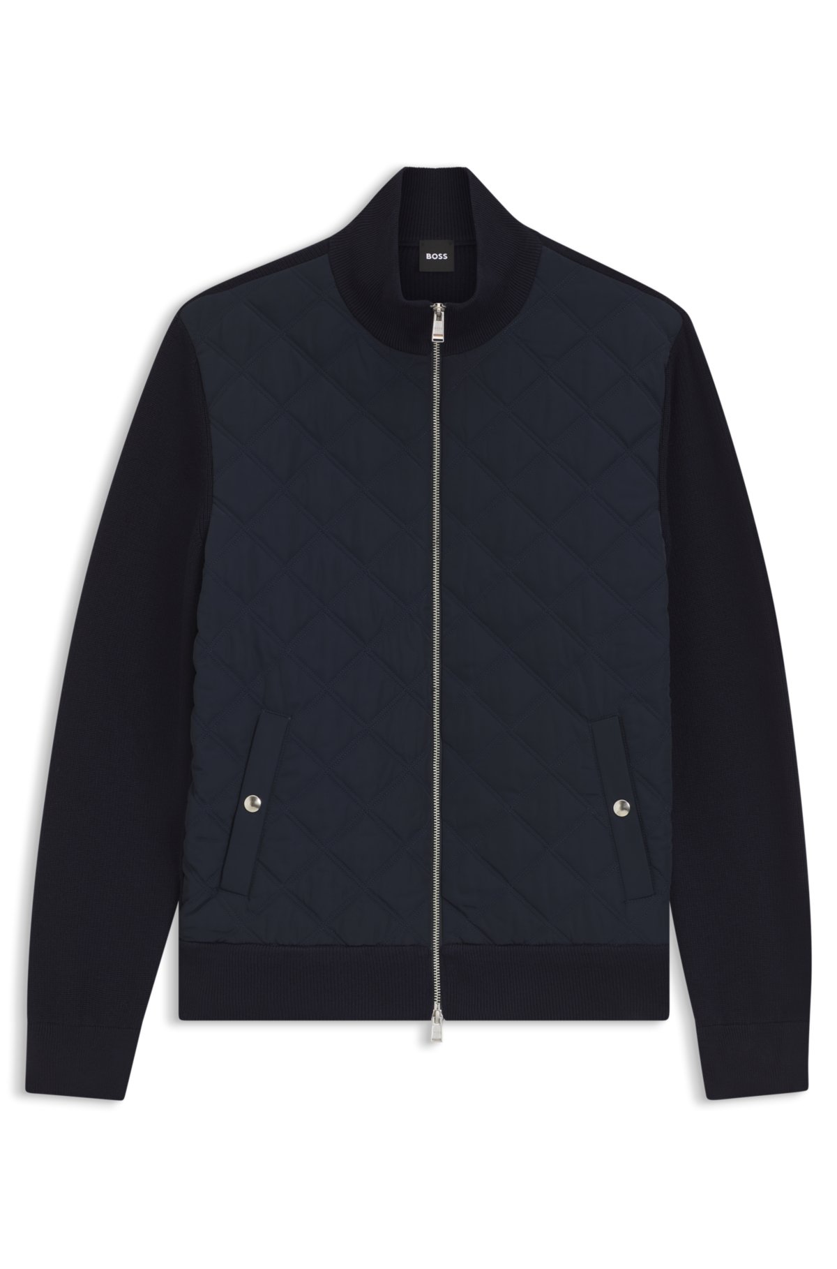 Chaqueta con delantero acolchado en lana tejida